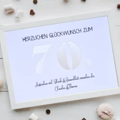 Personalisierbares Geldgeschenk zum Geburtstag – Kreatives Geschenk mit individueller Zahl im Bilderrahmen