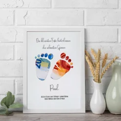 Personalisierbares Geldgeschenk – Babyfüße im Bilderrahmen