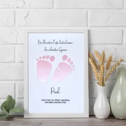 Personalisierbares Geldgeschenk – Babyfüße im Bilderrahmen