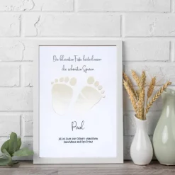 Personalisierbares Geldgeschenk – Babyfüße im Bilderrahmen