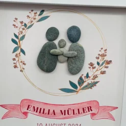 Personalisierbares Geschenk Geburtsdaten Baby Neugeborenes Mädchen Junge Gerahmtes Wandbild Handgemacht Andenken Kinderz