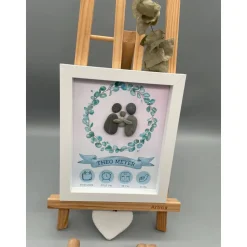 Personalisierbares Geschenk Geburtsdaten Baby Neugeborenes Mädchen Junge Gerahmtes Wandbild Handgemacht Andenken Kinderz