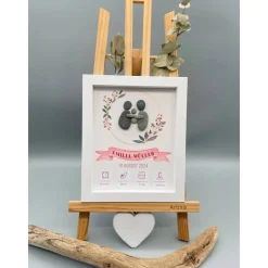 Personalisierbares Geschenk Geburtsdaten Baby Neugeborenes Mädchen Junge Gerahmtes Wandbild Handgemacht Andenken Kinderz