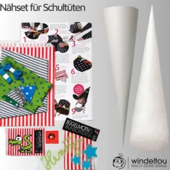 Personalisierbares Nähset für 70 cm Schultüte inkl. Pappe, Kissen und Anleitung