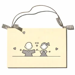 Personalisierbares Türschild aus Holz für Paare – Einzugsgeschenk & Hochzeit, handgemacht & wetterfest, individuelles Holzschild mit Name, Haustürschild als Paargeschenk