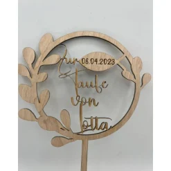 personalisiert  cake topper, tortenstecker cake topper taufe holz