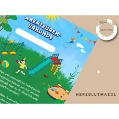 Personalisierte Abenteurer Urkunde für Kindergeburtstag | Spielplatz | Digitale Datei | DIN A4 | Mitgebsel