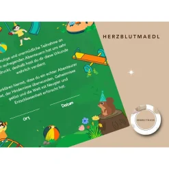 Personalisierte Abenteurer Urkunde für Kindergeburtstag | Spielplatz | Digitale Datei | DIN A4 | Mitgebsel