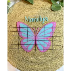 Personalisierte Acryltafel mit Schmetterling– Stundenplan inkl. Stift & Aufsteller, Wochenplaner, Schulkind