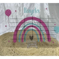 Personalisierte Acryltafel mit Regenbogen – Stundenplan inkl. Stift & Aufsteller