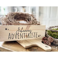 Personalisierte Adventskiste aus Holz | Adventskalender | Adventskalender zum befüllen | Adventskalender aus Holz