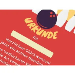 Personalisierte Bowling Urkunde DIN A4 - Perfekt für Bowling-Partys und Geburtstags-Mitgebsel als digitale Datei zu