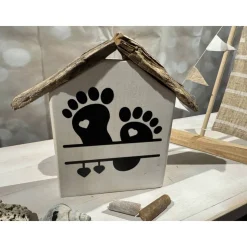 Personalisierte Deko-Häuser aus Holz – Handmade Babygeschenke mit Namen & Treibholz Deko