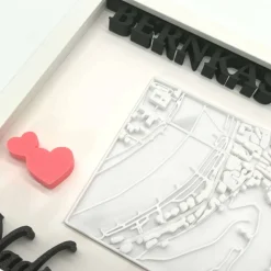 Personalisierte 3D-Stadtkarte im Bilderrahmen – individuelles Geschenk zur Hochzeit oder zum Jahrestag