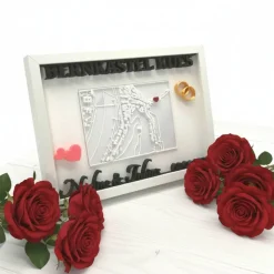 Personalisierte 3D-Stadtkarte im Bilderrahmen – individuelles Geschenk zur Hochzeit oder zum Jahrestag