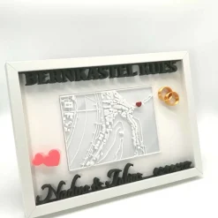 Personalisierte 3D-Stadtkarte im Bilderrahmen – individuelles Geschenk zur Hochzeit oder zum Jahrestag