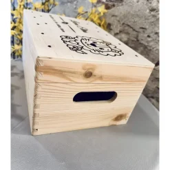 Personalisierte Erinnerungskiste für Babys - Safari-Tiergruppe Löwe - Mit Name und Datum personalisiert