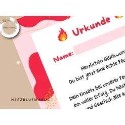 Personalisierte Feuerwehr Urkunde für Mädchen Feuerwehrparty in A4 - Ideales Geburtstags-Mitgebsel als Download