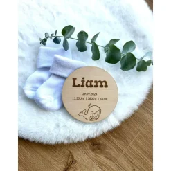 Personalisierte Geburtsanzeige Baby – Einzigartige Geschenkidee zur Geburt mit Namen & Geburtsdaten Namensschild Babyzim