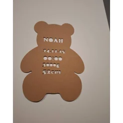 Personalisierte Geburtsanzeige 3D ausgestanzt/Namenschild Baby/ Geschenk zur Geburt