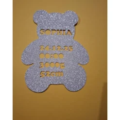 Personalisierte Geburtsanzeige 3D ausgestanzt/Namenschild Baby/ Geschenk zur Geburt