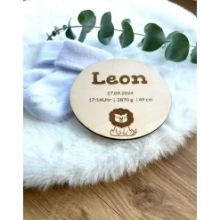 Personalisierte Geburtsanzeige Baby – Einzigartige Geschenkidee zur Geburt mit Namen & Geburtsdaten Namensschild Babyzim