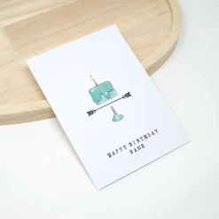 Personalisierte Geburtstagskarte Torte Mint mit Name | Minz Torte Aquarell | A6 Klappkarte mit Briefumschlag