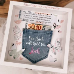 Personalisierte Geldgeschenk-Karte zur Jugendweihe, Originelle Geschenkidee Jugendweihe, Kreatives Geldgeschenk