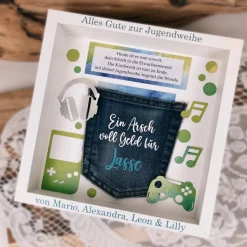 Personalisierte Geldgeschenk-Karte zur Jugendweihe, Originelle Geschenkidee Jugendweihe, Kreatives Geldgeschenk