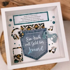 Personalisierte Geldgeschenk-Karte zur Jugendweihe, Originelle Geschenkidee Jugendweihe, Kreatives Geldgeschenk