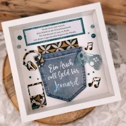 Personalisierte Geldgeschenk-Karte zur Jugendweihe, Originelle Geschenkidee Jugendweihe, Kreatives Geldgeschenk