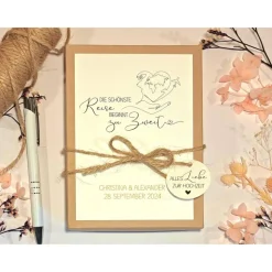 Personalisierte Geldgeschenkbox zur Hochzeit – Geschenkbox für Reiseliebhaber & Ehejubiläum