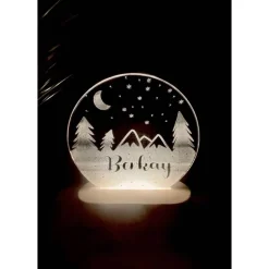 Personalisierte  Geschenk-  Deko Nachtlicht - Geschenk Geburtstag  -Weihnachtgeschenk für alle Familien-Winter-Wald-Mond