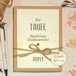 Personalisierte Geschenkbox als Taufgeschenk für Jungen und Mädchen | Geldgeschenk zur Taufe
