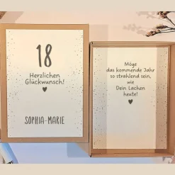 Personalisierte Geschenkbox zum 18. Geburtstag – Kreative Geldgeschenk Verpackung mit Karte & Säckchen