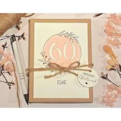 Personalisierte Geschenkbox 60. Geburtstag – Geldgeschenk & Glückwunsch für Frauen