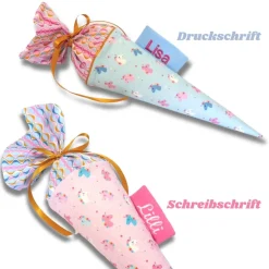 Personalisierte Geschwistertüte Einhorn – Kleine Schultüte mit Namen für den KiTa-Start