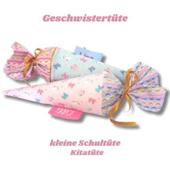 Personalisierte Geschwistertüte Einhorn – Kleine Schultüte mit Namen für den KiTa-Start