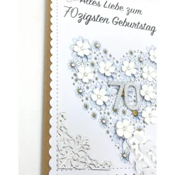 Personalisierte Glückwunschkarte mit Herzen und Jahreszahl – Handgemachte Jubiläumskarte