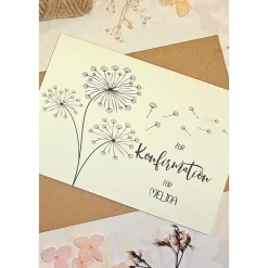 Personalisierte Glückwunschkarte zur Konfirmation – Einzigartige Karte mit Namen für Konfirmanden, Klappkarte A6 mit Umschlag