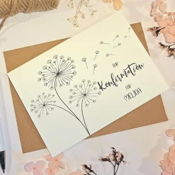 Personalisierte Glückwunschkarte zur Konfirmation – Einzigartige Karte mit Namen für Konfirmanden, Klappkarte A6 mit Umschlag