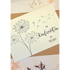 Personalisierte Glückwunschkarte zur Konfirmation – Einzigartige Karte mit Namen für Konfirmanden, Klappkarte A6 mit Umschlag