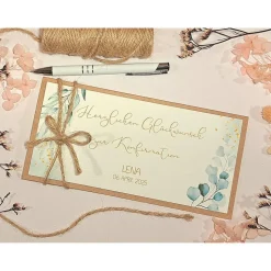 Personalisierte Glückwunschkarte zur Konfirmation mit Namen – Handgemachte Geschenkkarte für Geldgeschenke