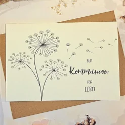 Personalisierte Glückwunschkarte zur Kommunion – Individuelle Karte für die Erstkommunion mit Namen