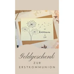Personalisierte Glückwunschkarte zur Kommunion – Individuelle Karte für die Erstkommunion mit Namen