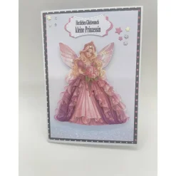 Personalisierte Glückwunschkarte Prinzessin – Handgefertigte Karte zum Kindergeburtstag für Mädchen