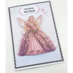 Personalisierte Glückwunschkarte Prinzessin – Handgefertigte Karte zum Kindergeburtstag für Mädchen