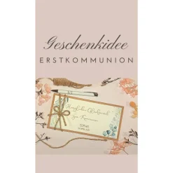 Personalisierte Glückwunschkarte zur Kommunion mit Namen – Handgemachte Geldgeschenk-Karte Erstkommunion