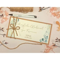 Personalisierte Glückwunschkarte zur Kommunion mit Namen – Handgemachte Geldgeschenk-Karte Erstkommunion