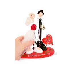 Personalisierte, handgefertigte Holzfiguren als kreatives Geldgeschenk zur Hochzeit